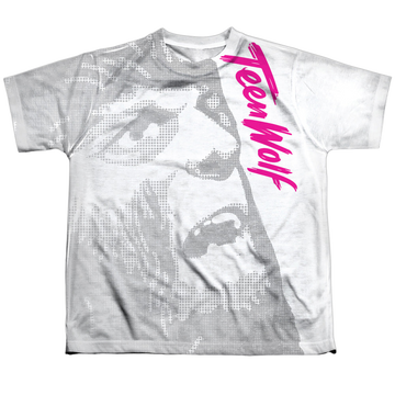 Teen Wolf Silver Halftone youth all-over print t-shirt for ages 8 to 12