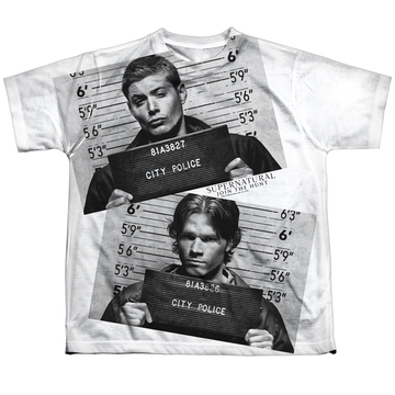 Supernatural Mug Shots youth all-over print t-shirt for ages 8 to 12