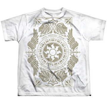 Magic the Gathering White Mana youth all-over print t-shirt for ages 8 to 12