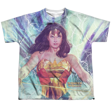 Justice League Stormy Heroine - Youth All-Over Print T-Shirt Youth All-Over Print T-Shirt (Ages 8-12) Justice League   