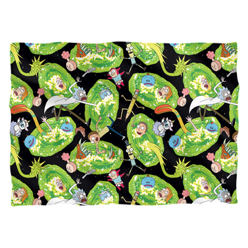 Rick and Morty Portal Mayhem pillow case