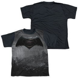 Batman v Superman Logo City - Youth Black Back T-Shirt Youth Black Back T-Shirt (Ages 8-12) Batman   