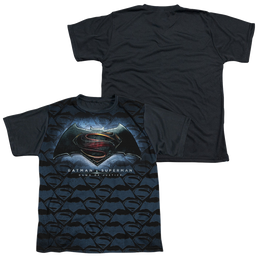 Batman v Superman Logo Pattern - Youth Black Back T-Shirt Youth Black Back T-Shirt (Ages 8-12) Batman   