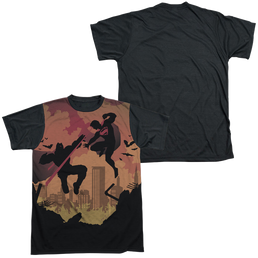 Batman v Superman Silhouette Fight - Men's Black Back T-Shirt Men's Black Back T-Shirt Batman   