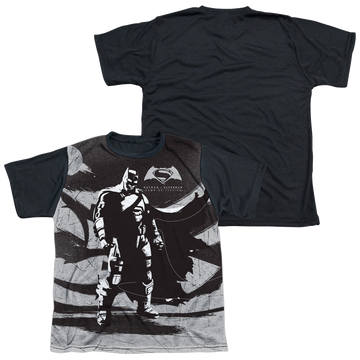 v Superman Batman Contrast youth black back t-shirt for ages 8 to 12