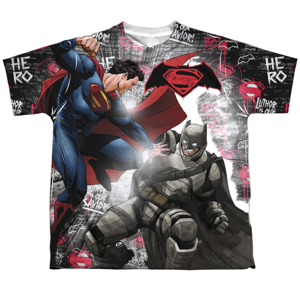 Batman v Superman Showdown - Youth All-Over Print T-Shirt Youth All-Over Print T-Shirt (Ages 8-12) Batman   