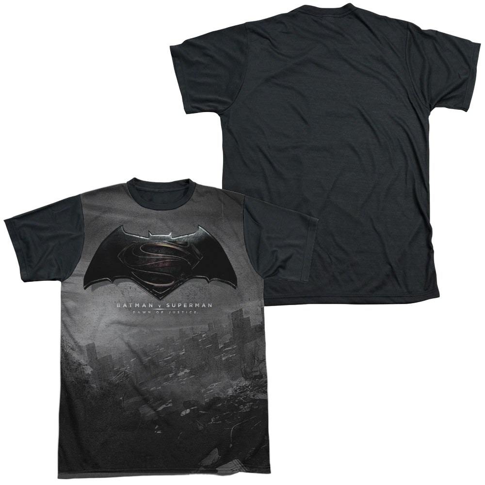 Batman v Superman Logo City - Men's Black Back T-Shirt Men's Black Back T-Shirt Batman   