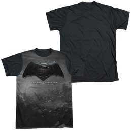 Batman v Superman Logo City - Men's Black Back T-Shirt Men's Black Back T-Shirt Batman   