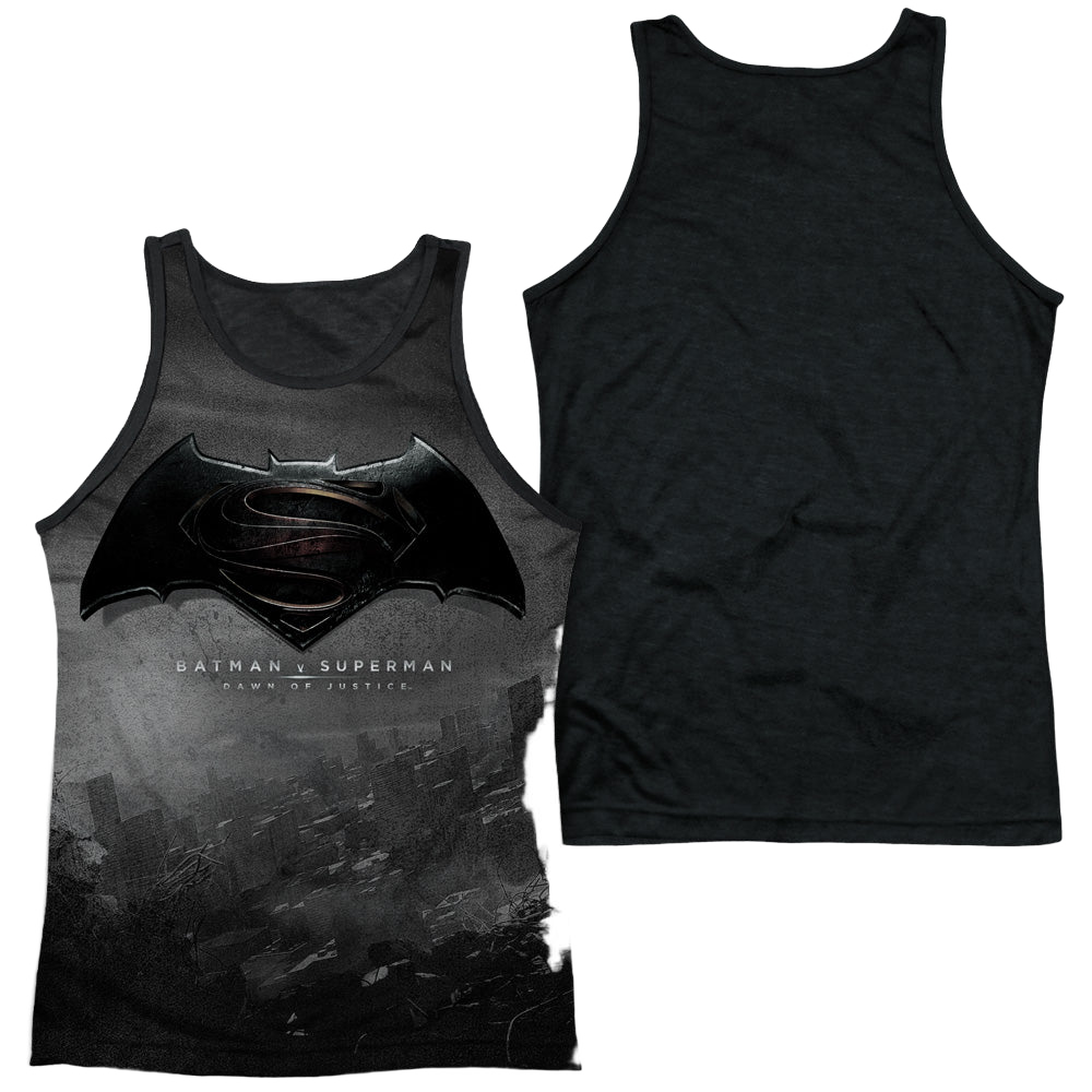 Batman v Superman Logo City - Men's Black Back Tank Top Men's Black Back Tank Batman   