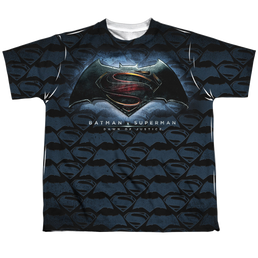 Batman v Superman Logo Pattern - Youth All-Over Print T-Shirt Youth All-Over Print T-Shirt (Ages 8-12) Batman   