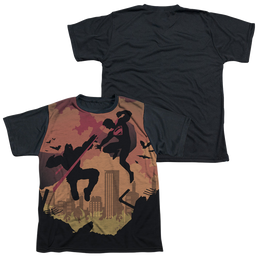 Batman v Superman Silhouette Fight - Youth Black Back T-Shirt Youth Black Back T-Shirt (Ages 8-12) Batman   