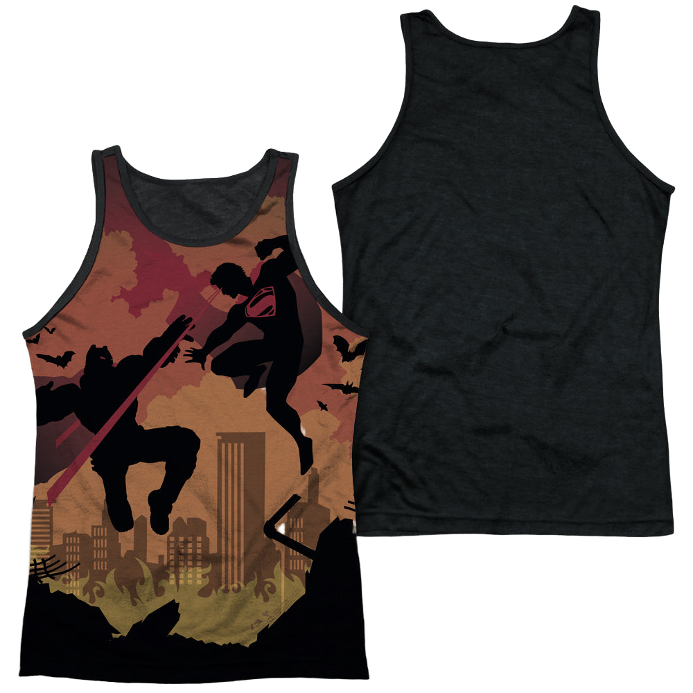 Batman v Superman Silhouette Fight - Men's Black Back Tank Top Men's Black Back Tank Batman   
