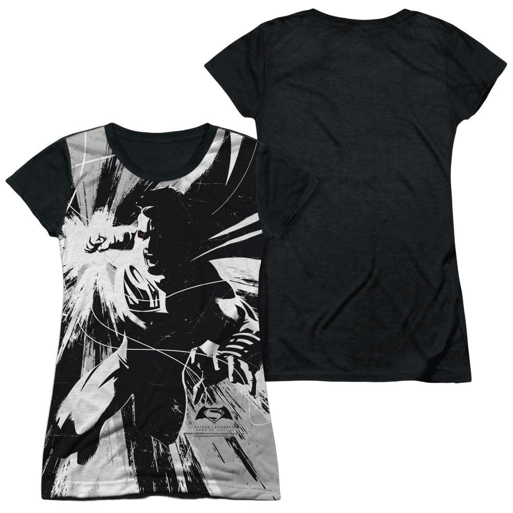 Batman v Superman Graphic Contrast - Juniors Black Back T-Shirt Juniors Black Back T-Shirt Batman   