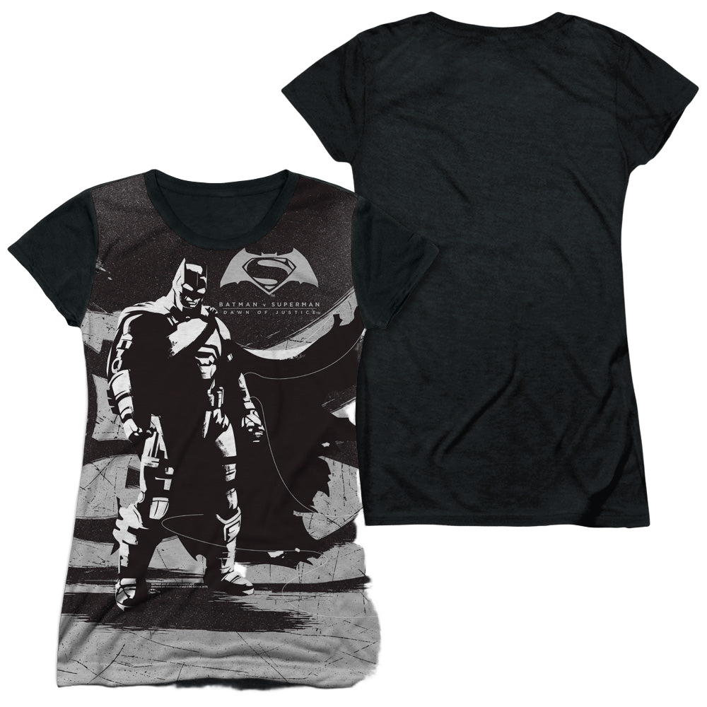 Batman v Superman Batman Contrast - Juniors Black Back T-Shirt Juniors Black Back T-Shirt Batman   