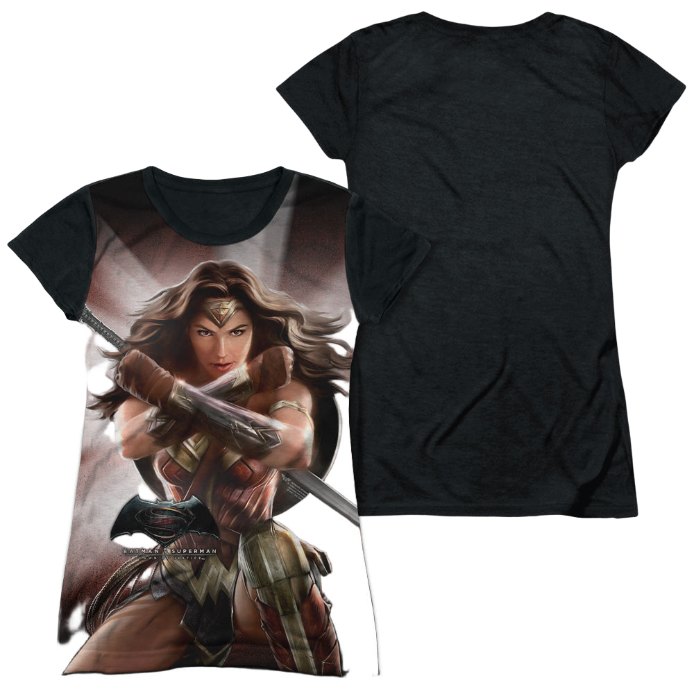 Batman v Superman Wonder Woman Light - Juniors Black Back T-Shirt Juniors Black Back T-Shirt Batman   