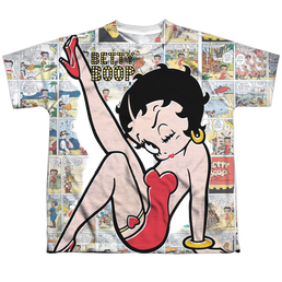 Betty Boop Vintage Strips - Youth All-Over Print T-Shirt Youth All-Over Print T-Shirt (Ages 8-12) Betty Boop   