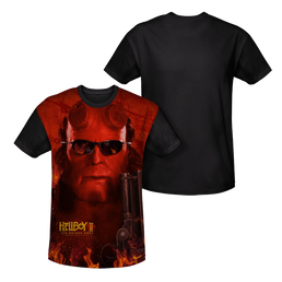 Hellboy 2 The Golden Army Big Red - Youth Black Back T-Shirt Youth Black Back T-Shirt (Ages 8-12) Hellboy   