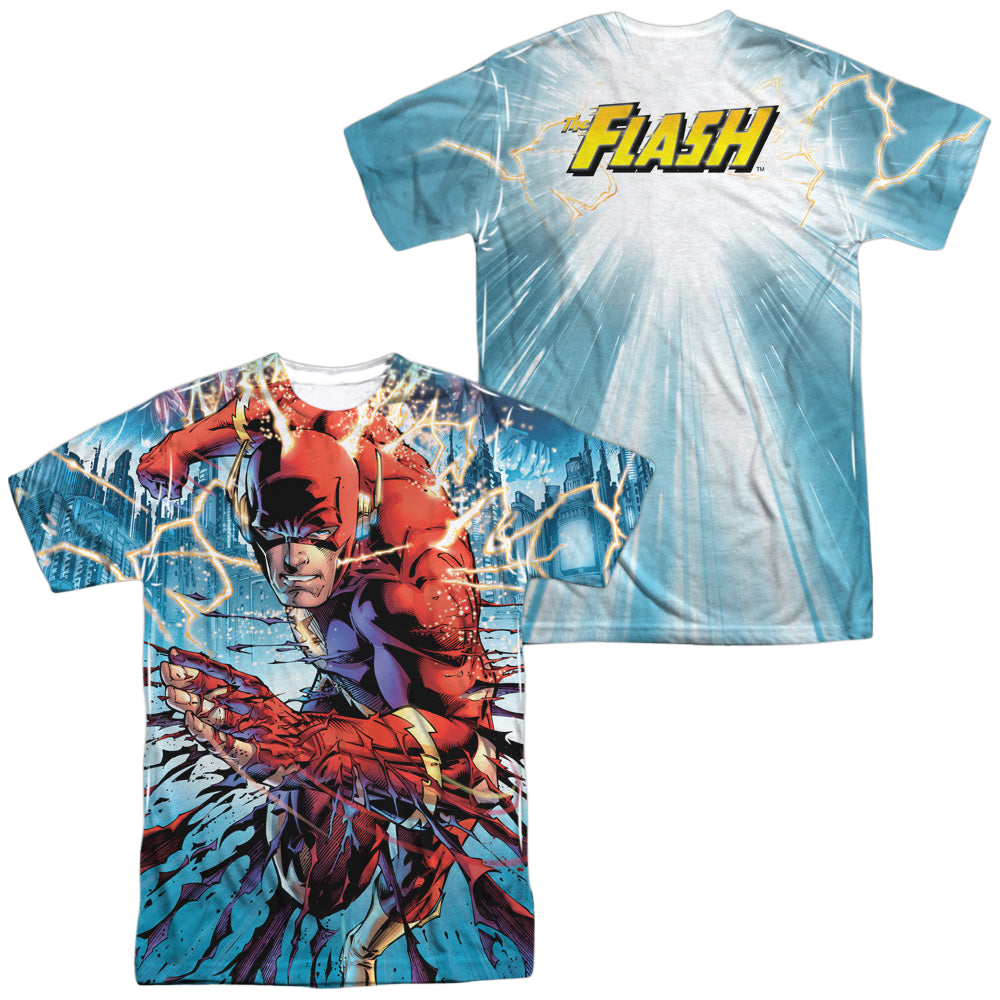Flash, The Ripping And Tearing (Front/Back Print) - Men's All-Over Print T-Shirt Men's All-Over Print T-Shirt The Flash   