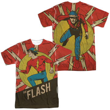 Flash, The Vintage Comic Flash (Front/Back Print) - Men's All-Over Print T-Shirt Men's All-Over Print T-Shirt The Flash   