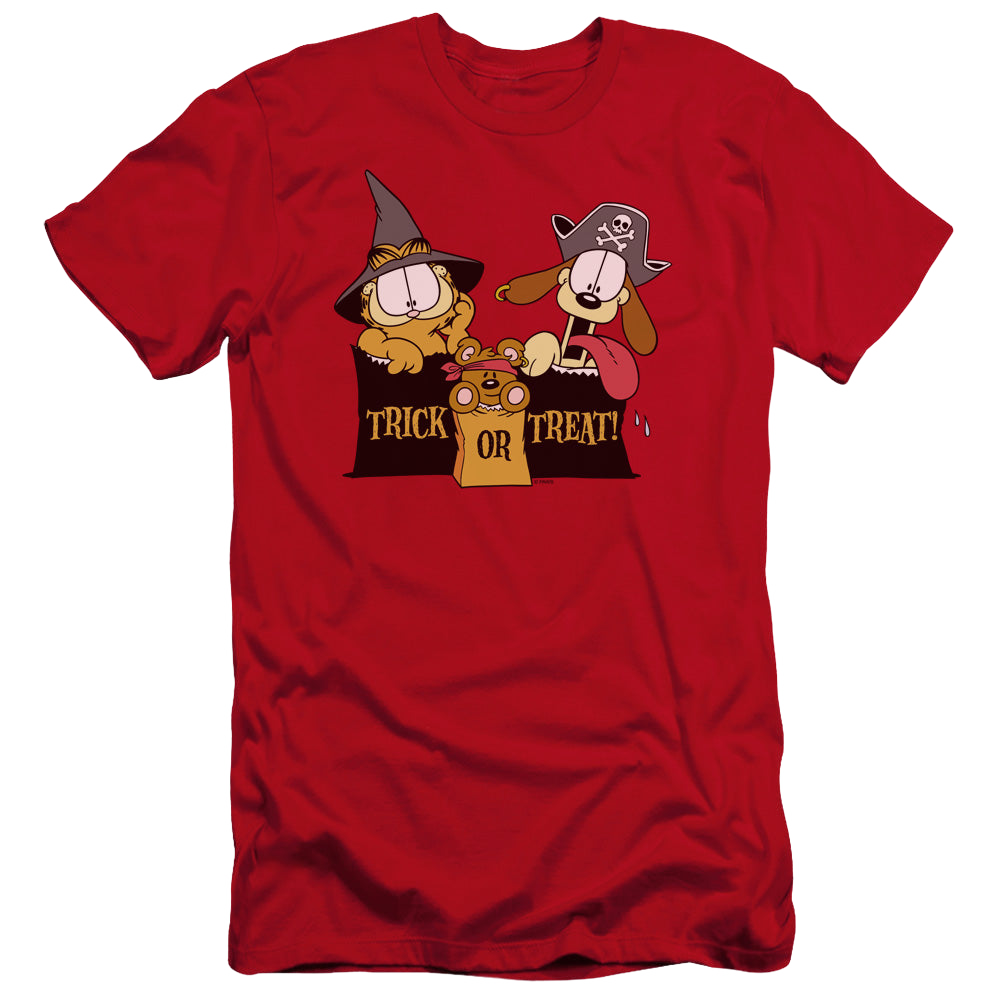 Garfield Trick Or Treat - Men's Premium Slim Fit T-Shirt Men's Premium Slim Fit T-Shirt Garfield   