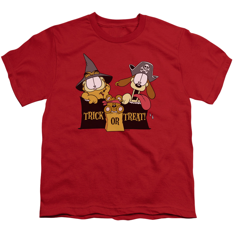 Garfield Trick Or Treat - Youth T-Shirt Youth T-Shirt (Ages 8-12) Garfield   