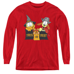Garfield Trick Or Treat - Youth Long Sleeve T-Shirt Youth Long Sleeve T-Shirt Garfield   