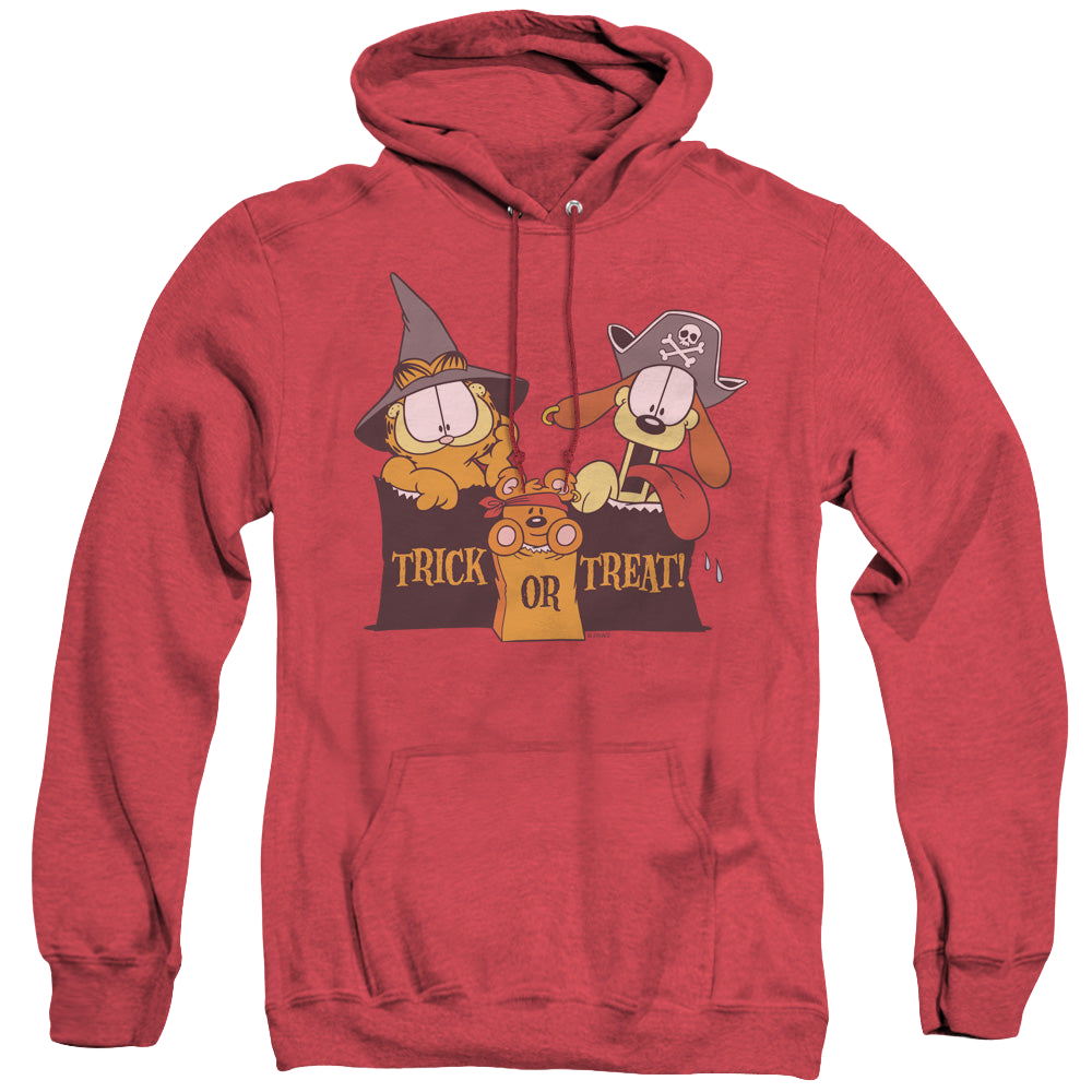 Garfield Trick Or Treat - Heather Pullover Hoodie Heather Pullover Hoodie Garfield   