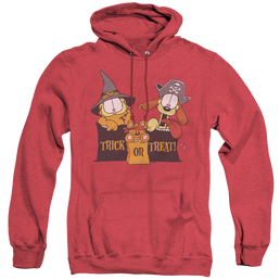 Garfield Trick Or Treat - Heather Pullover Hoodie Heather Pullover Hoodie Garfield   