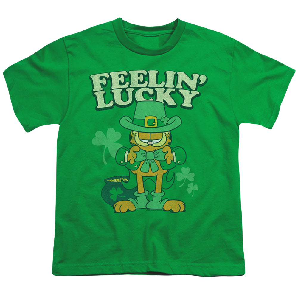Garfield Feelin Lucky - Youth T-Shirt Youth T-Shirt (Ages 8-12) Garfield   