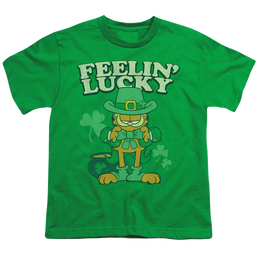 Garfield Feelin Lucky - Youth T-Shirt Youth T-Shirt (Ages 8-12) Garfield   