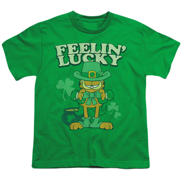 Garfield Feelin Lucky - Youth T-Shirt Youth T-Shirt (Ages 8-12) Garfield   
