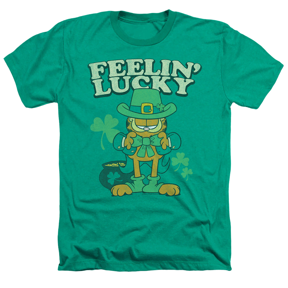 Garfield Feelin Lucky - Men's Heather T-Shirt Men's Heather T-Shirt Garfield   