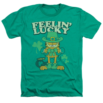 Garfield Feelin Lucky - Men's Heather T-Shirt Men's Heather T-Shirt Garfield   