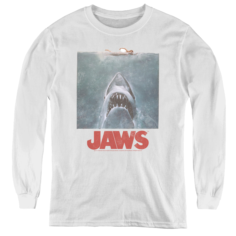 Garfield Distressed Jaws - Youth Long Sleeve T-Shirt Youth Long Sleeve T-Shirt Garfield   
