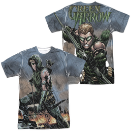 Green Arrow Rain (Front/Back Print) - Men's All-Over Print T-Shirt Men's All-Over Print T-Shirt Green Arrow   