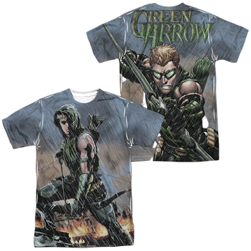 Green Arrow Rain (Front/Back Print) - Men's All-Over Print T-Shirt Men's All-Over Print T-Shirt Green Arrow   