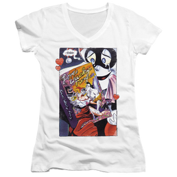 Harley Quinn Loves Wacky Fury - Juniors V-Neck T-Shirt Juniors V-Neck T-Shirt Harley Quinn   