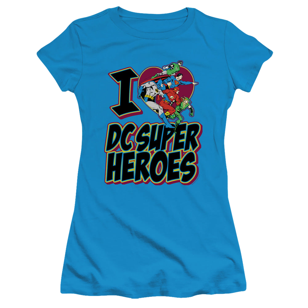 Justice League I Heart Dc - Juniors T-Shirt Juniors T-Shirt Justice League   