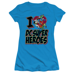 Justice League I Heart Dc - Juniors T-Shirt Juniors T-Shirt Justice League   