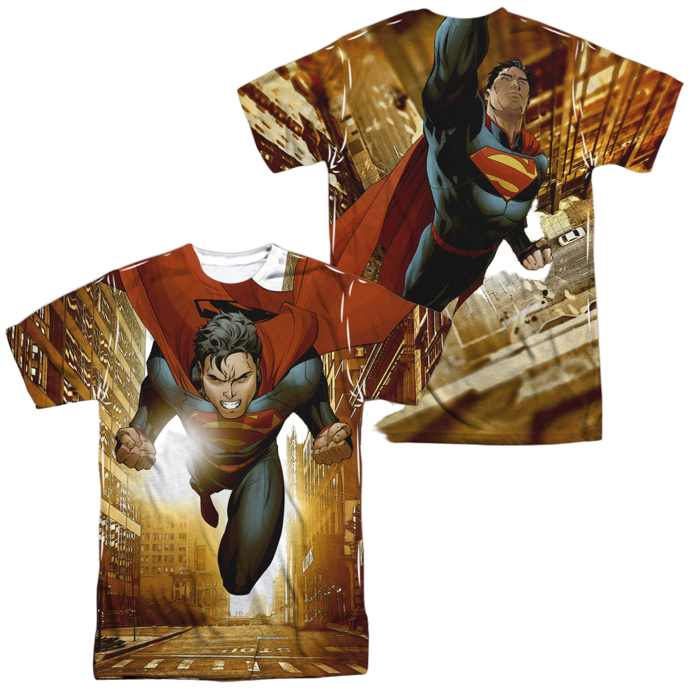 Superman Up Up City (Front/Back Print) - Men's All-Over Print T-Shirt Men's All-Over Print T-Shirt Superman   