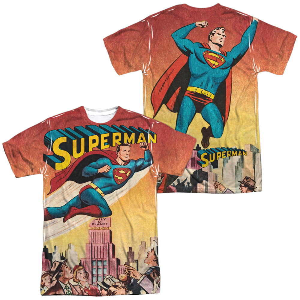 Superman City Flying (Front/Back Print) - Men's All-Over Print T-Shirt Men's All-Over Print T-Shirt Superman   