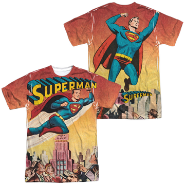 Superman City Flying (Front/Back Print) - Men's All-Over Print T-Shirt Men's All-Over Print T-Shirt Superman   