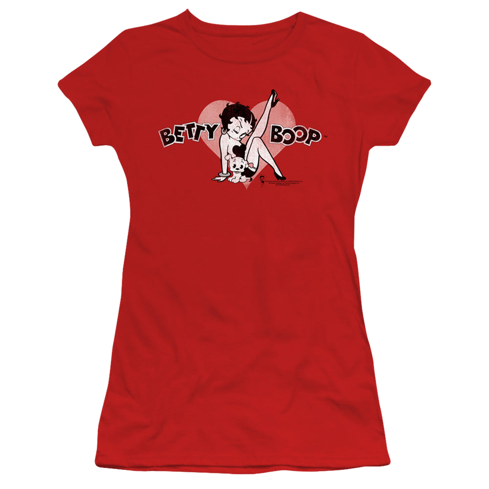 Betty Boop Vintage Cutie Pup - Juniors T-Shirt Juniors T-Shirt Betty Boop   