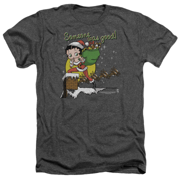 Charcoal men's heather t-shirt with Betty Boop Chimney graphic