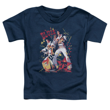 Navy kid's t-shirt for ages 4 to 7 with Elvis Presley Eagle Elvis graphic