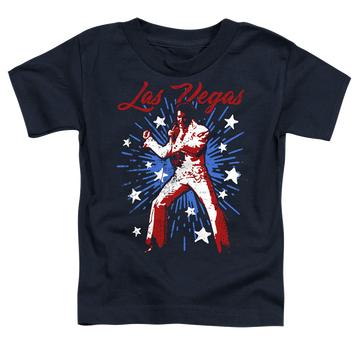 Navy toddler t-shirt with Elvis Presley Vegas Superstar graphic