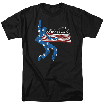 Black men's regular fit t-shirt with Elvis Presley American Jailhouse graphic