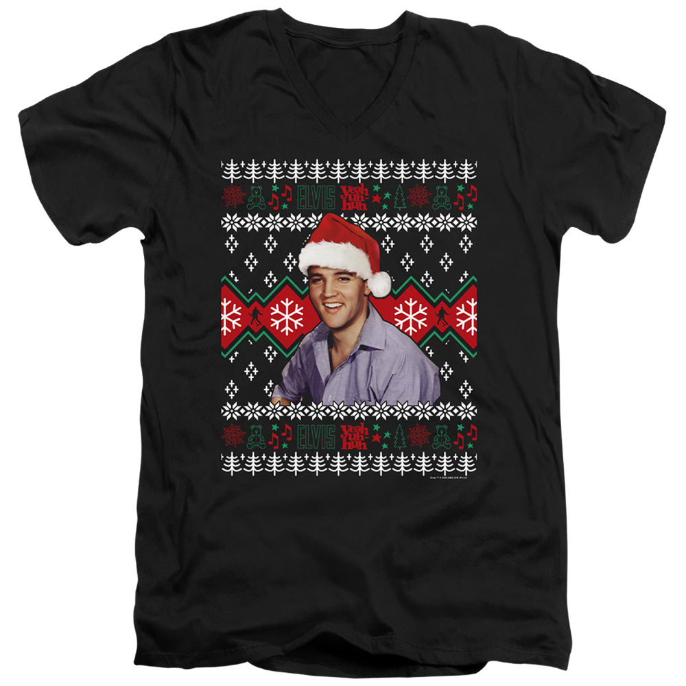 Elvis Presley Ugly Christmas Sweater - Men's V-Neck T-Shirt Men's V-Neck T-Shirt Elvis Presley   
