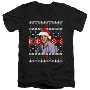 Elvis Presley Ugly Christmas Sweater - Men's V-Neck T-Shirt Men's V-Neck T-Shirt Elvis Presley   