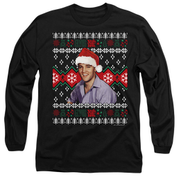 Elvis Presley Ugly Christmas Sweater - Men's Long Sleeve T-Shirt Men's Long Sleeve T-Shirt Elvis Presley   
